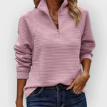 Gerippter Half-Zip-Pullover – Produktansicht 2
