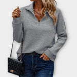 Gerippter Half-Zip-Pullover – Produktansicht 4