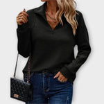 Gerippter Half-Zip-Pullover – Produktansicht 5