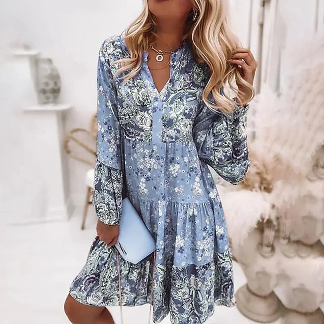 Bequemes Boho-Kleid mit buntem Druck – Produktansicht 5