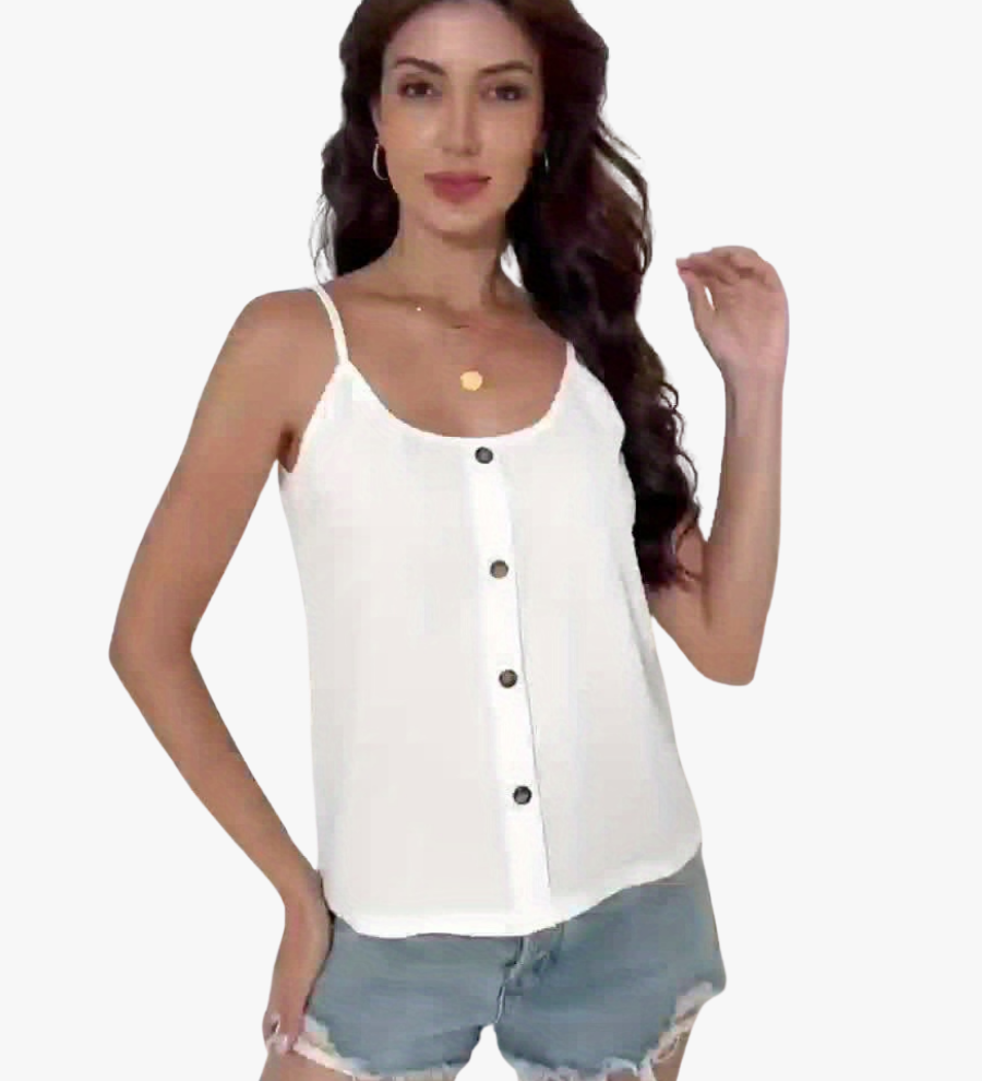 Bluse mit feinen Trägern und eleganter Silhouette – Produktansicht 1