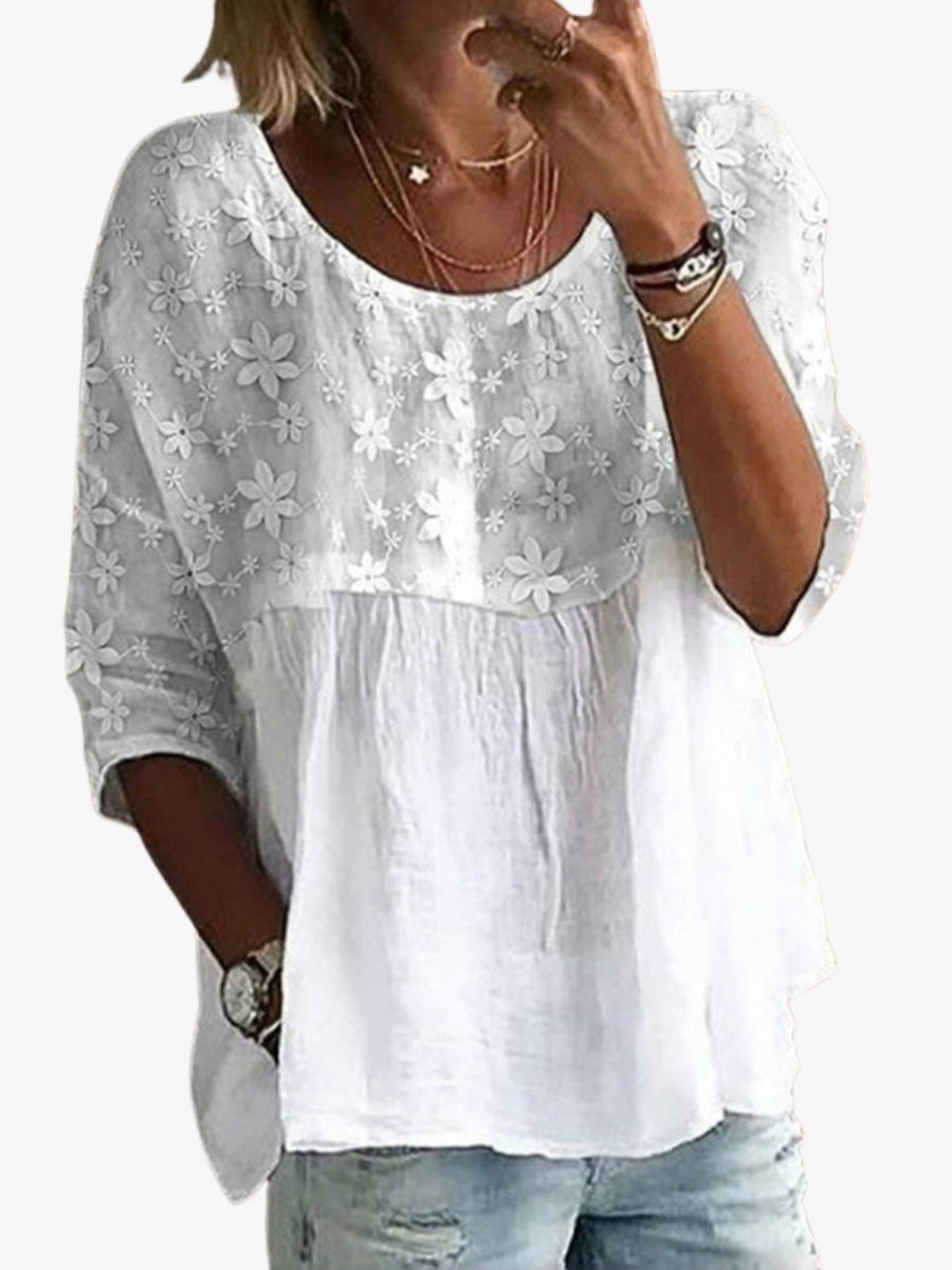 Bestickte Bluse mit Dreiviertelärmeln – Produktansicht 1
