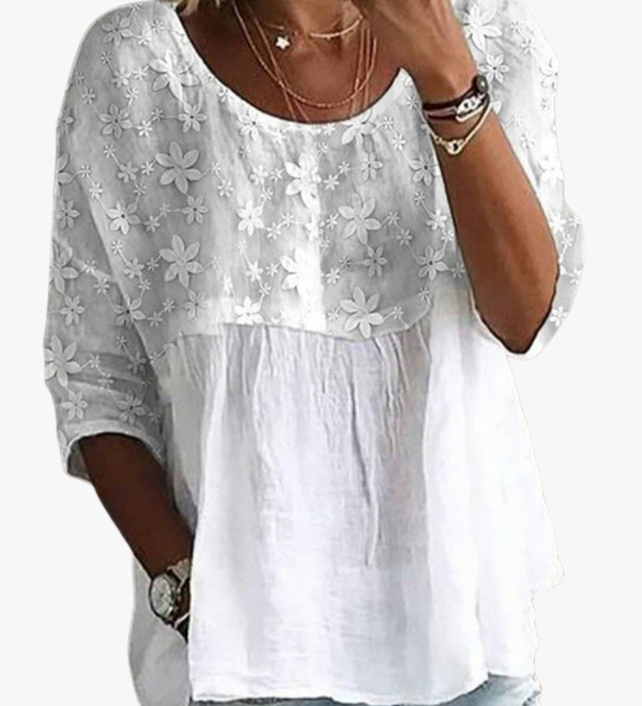 Bestickte Bluse mit Dreiviertelärmeln – Produktansicht 1