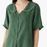 Bluse mit Peter-Pan-Kragen und voluminösen Ärmeln – Produktansicht 1