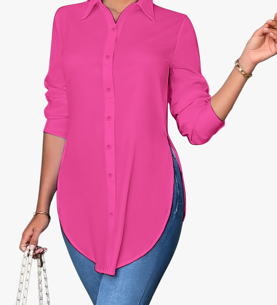 Elegante Bluse mit Knopfleiste und Reverskragen – Produktansicht 1