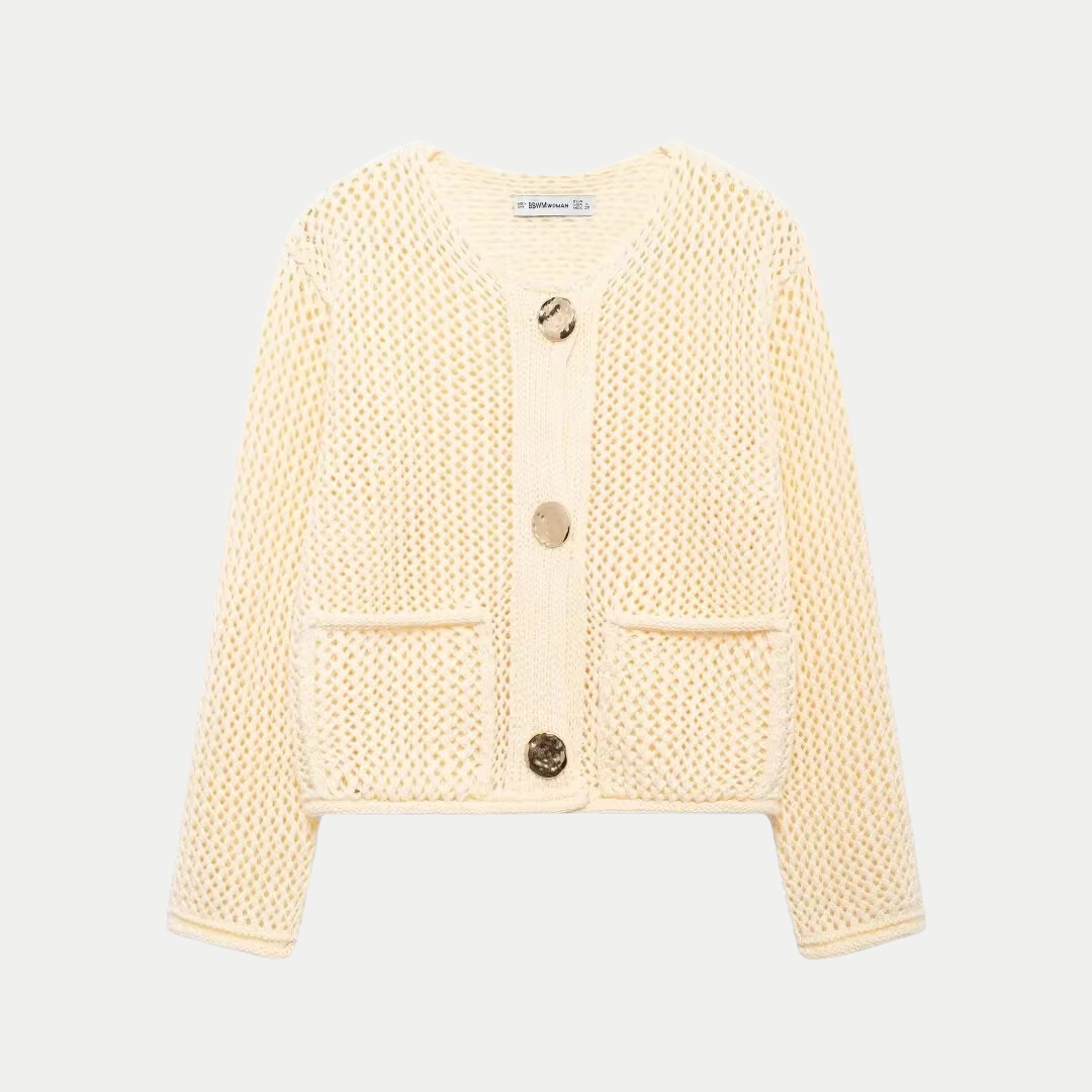 Eleganter geknöpfter Cardigan aus weichem Strick – Produktansicht 1
