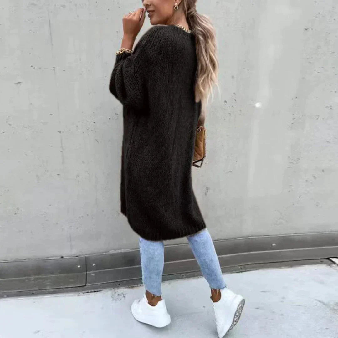 Langer Oversize-Cardigan aus lockerem Strick – Produktansicht 3