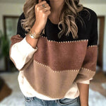 Moderner zweifarbiger Pullover – Produktansicht 2