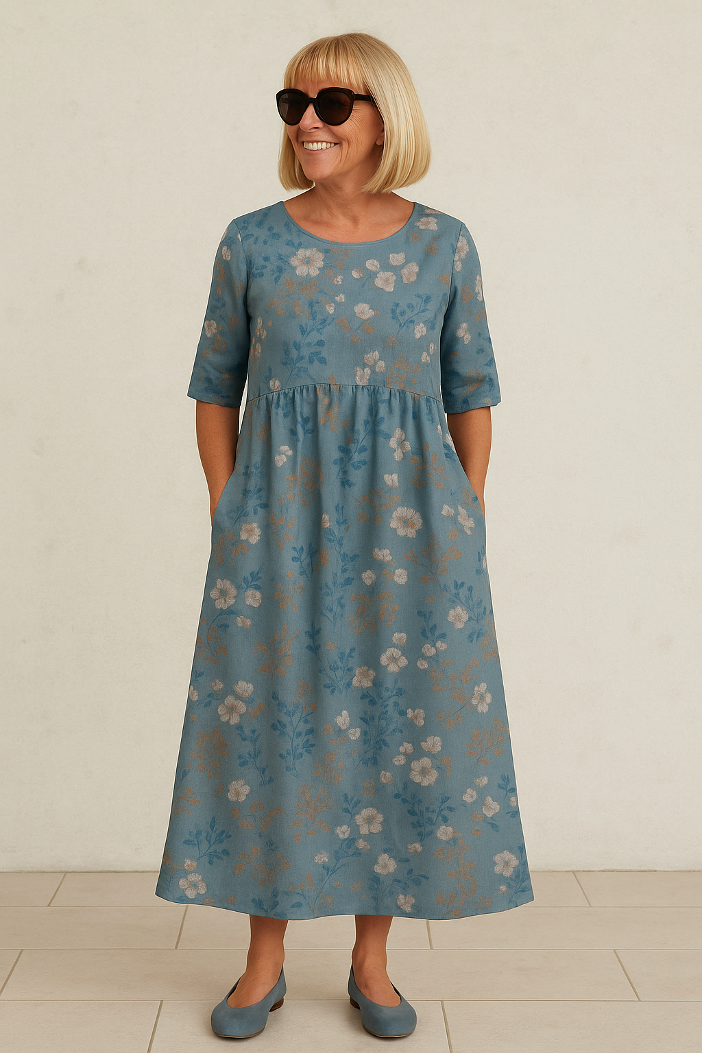 Bequemes Midikleid mit entspannter Passform – Produktansicht 6