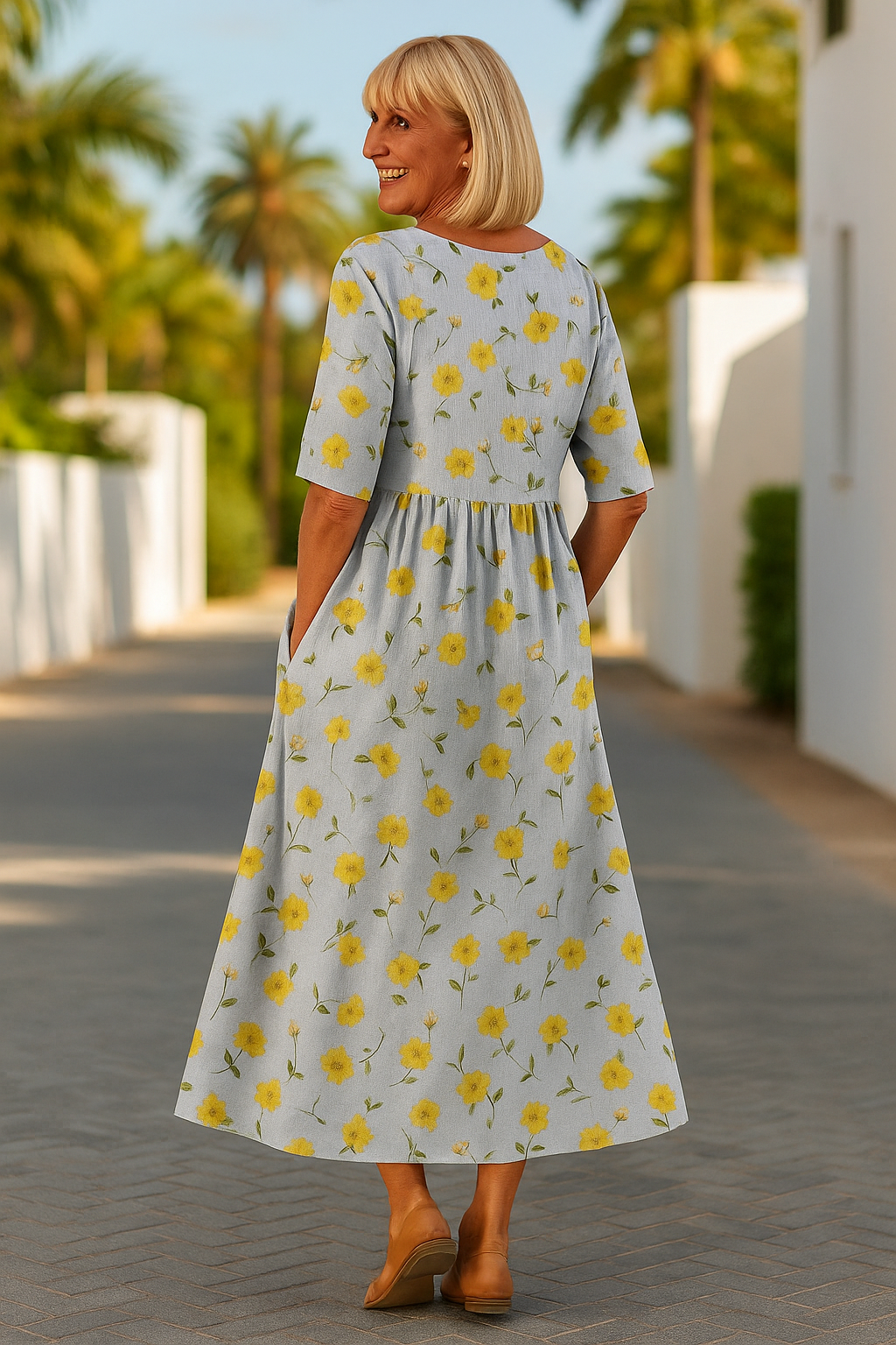 Bequemes Midikleid mit entspannter Passform – Produktansicht 8