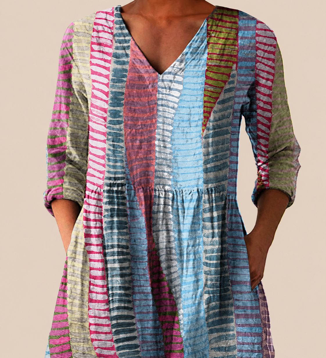 Lange Bluse mit ausdrucksstarkem Musterdruck – Produktansicht 1