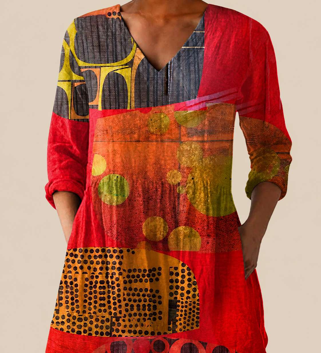 Longbluse mit lebendigem Musterspiel – Produktansicht 1