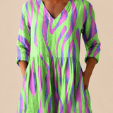 Weit fallende Longbluse mit auffälligem Dessin – Produktansicht 1