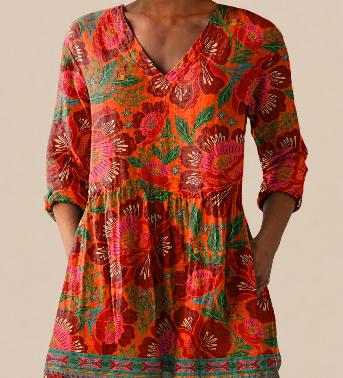 Lange Bluse mit auffälligem Muster – Produktansicht 1