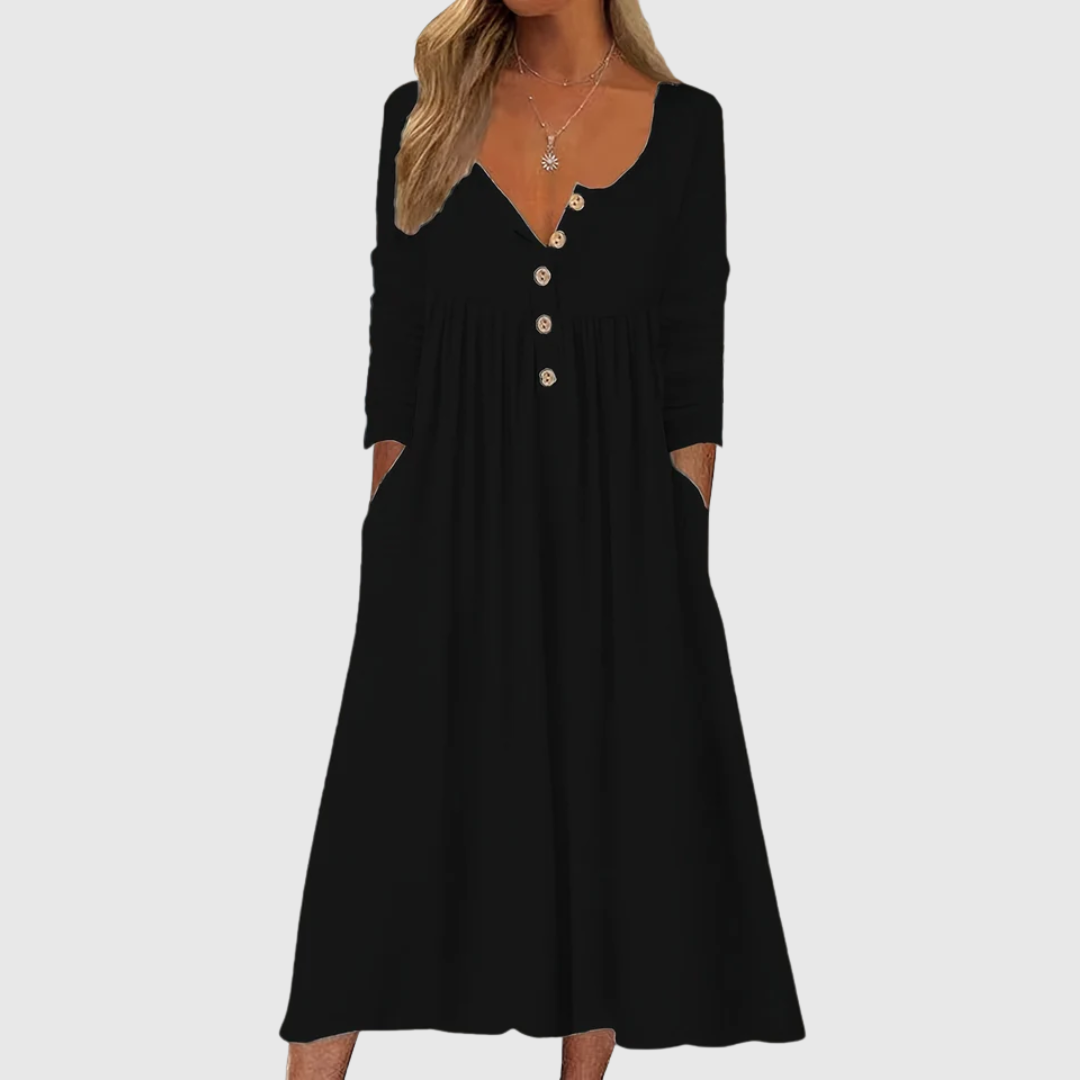 Midikleid mit Knöpfen vorne – Produktansicht 1
