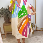 Bequemes Kleid mit abstraktem Muster – Produktansicht 4