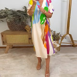 Bequemes Kleid mit abstraktem Muster – Produktansicht 5