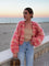 Weiche offene Strickjacke mit Farbakzenten – Produktansicht 4
