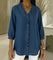 Denimbluse mit V-Ausschnitt und Volants – Produktansicht 2