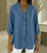 Denimbluse mit V-Ausschnitt und Volants – Produktansicht 4