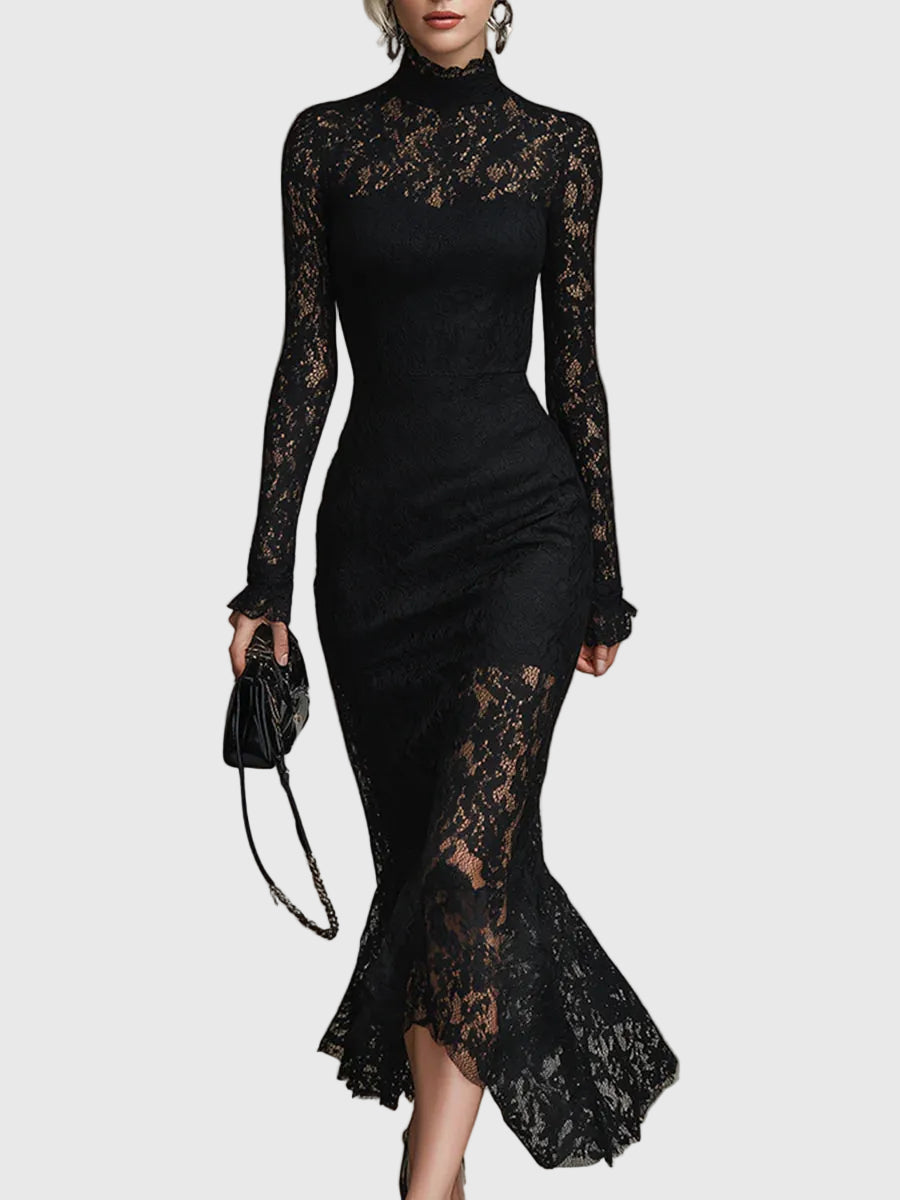 Elegantes Maxikleid mit Spitzenrock – Produktansicht 1