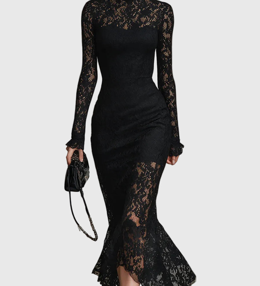 Elegantes Maxikleid mit Spitzenrock – Produktansicht 1