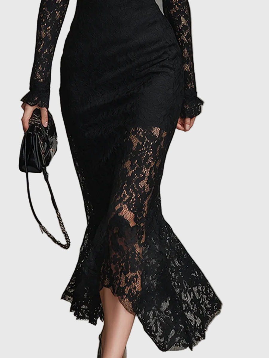 Elegantes Maxikleid mit Spitzenrock – Produktansicht 5