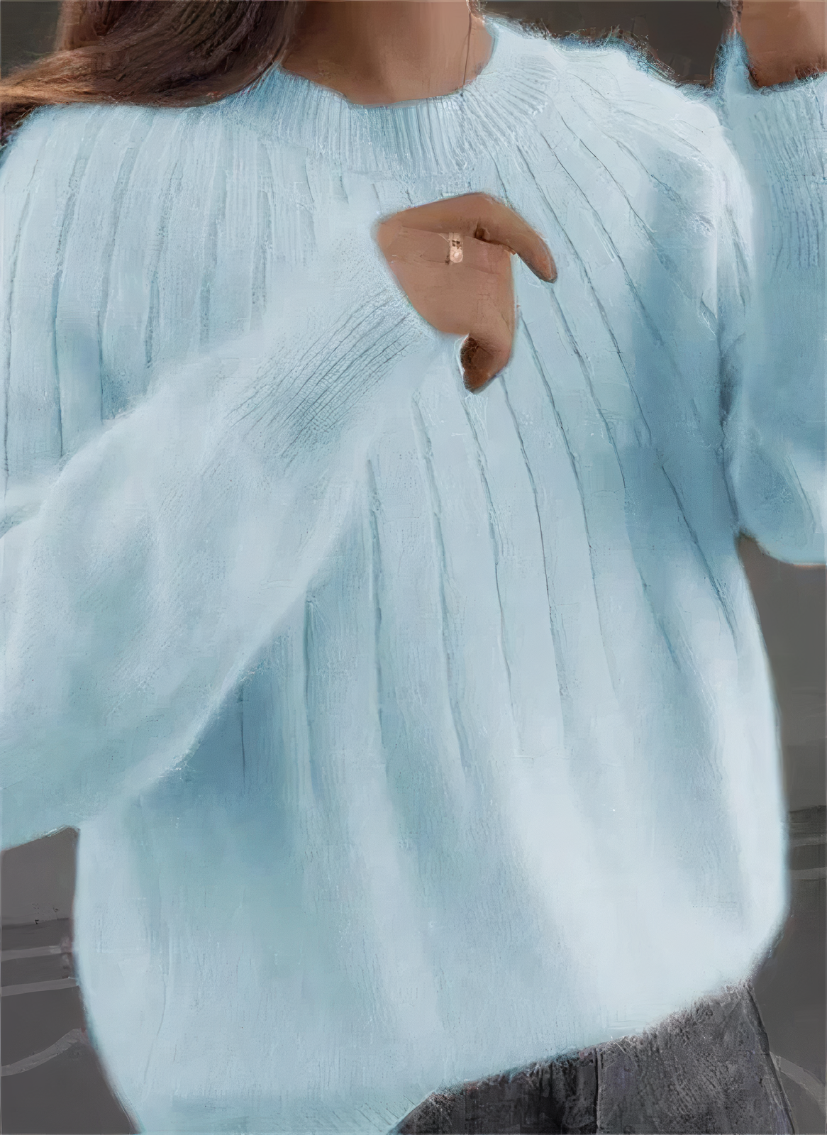 Kuscheliger Winterpullover mit Rundhalsausschnitt – Produktansicht 1