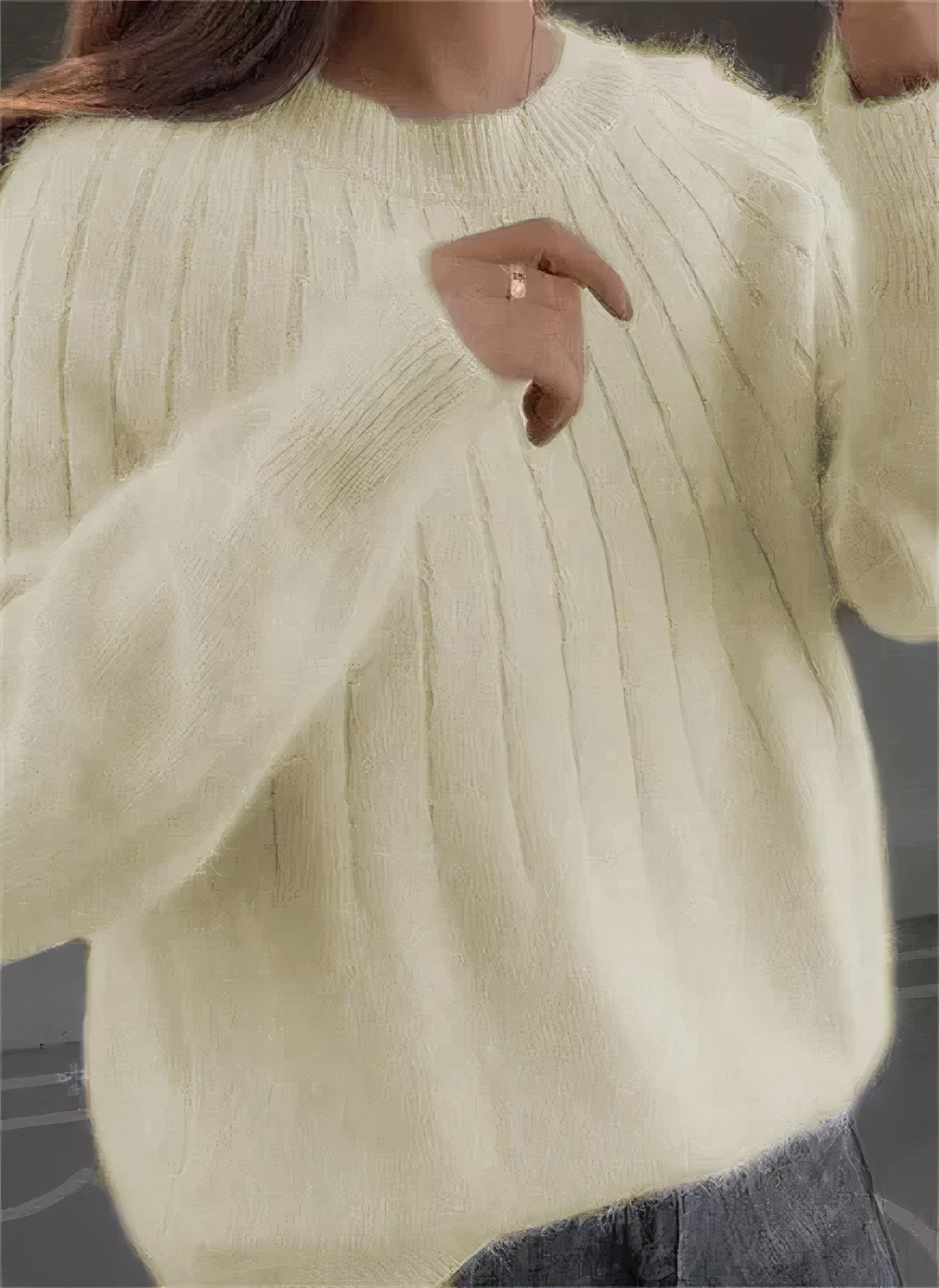 Kuscheliger Winterpullover mit Rundhalsausschnitt – Produktansicht 6