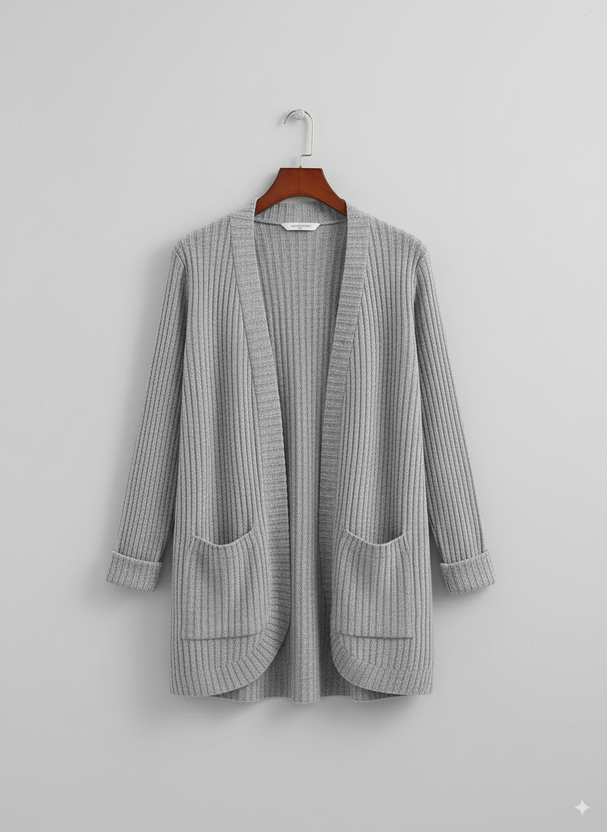Elegante Herbst-Strickweste mit feiner Struktur – Produktansicht 1