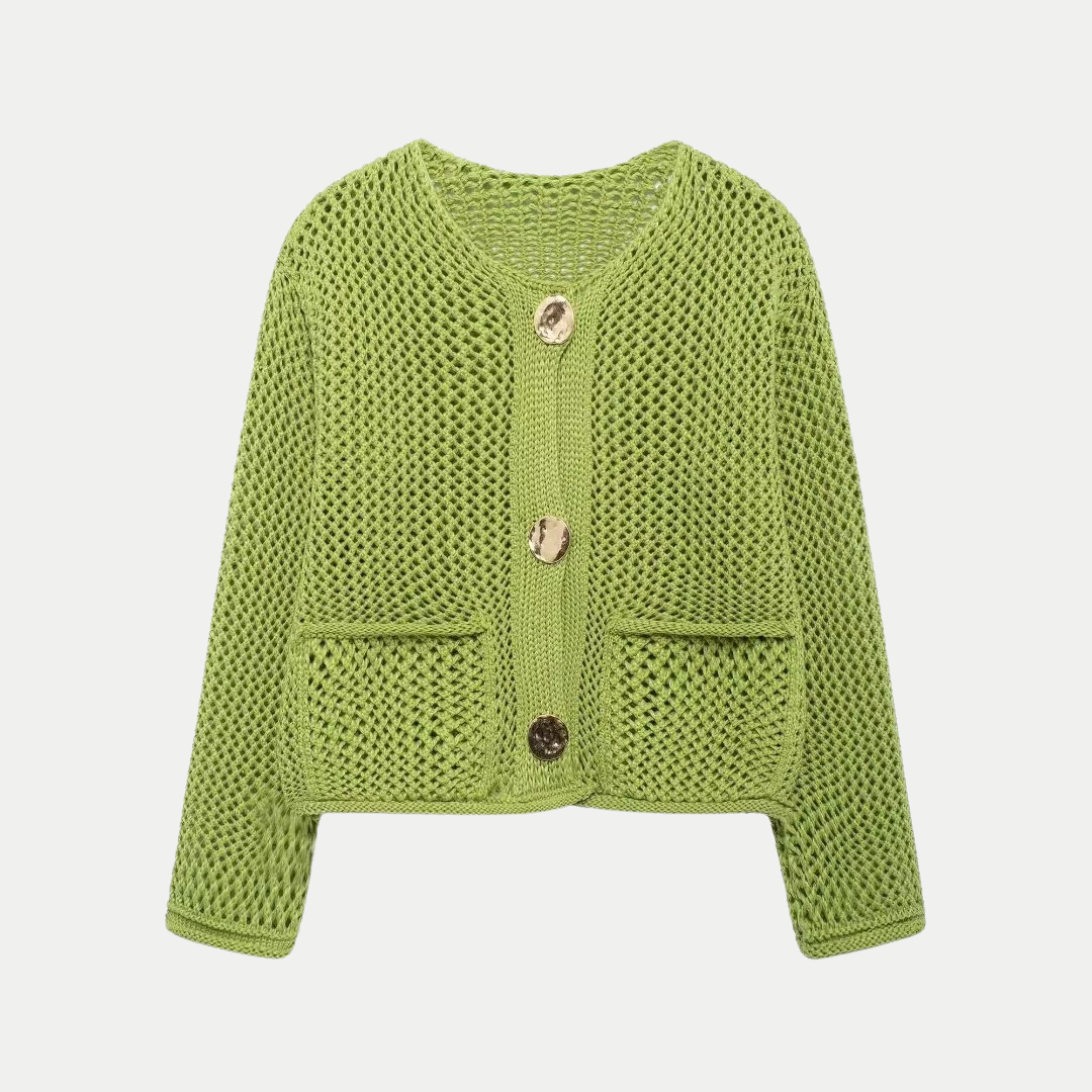 Eleganter geknöpfter Cardigan aus weichem Strick – Produktansicht 2