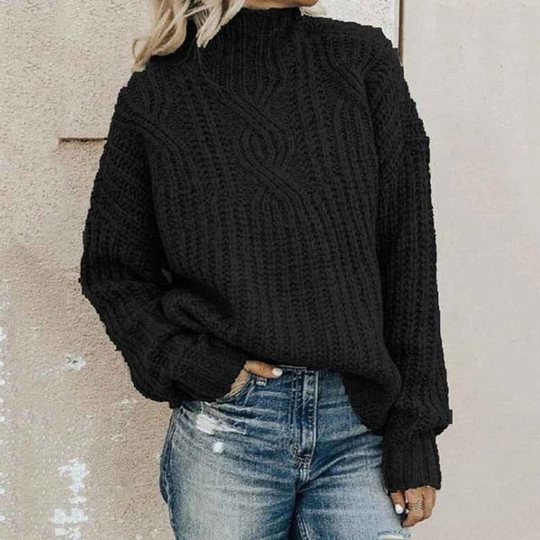 Bequemer Rollkragenpullover aus dickem Strick – Produktansicht 2