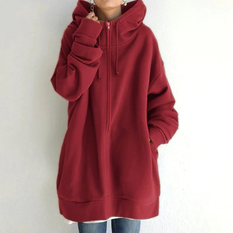 Warmer Winter-Hoodie mit Oversize-Kapuze – Produktansicht 4