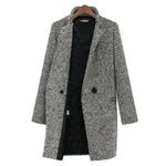 Langer Tweed-Mantel für Damen – Produktansicht 3