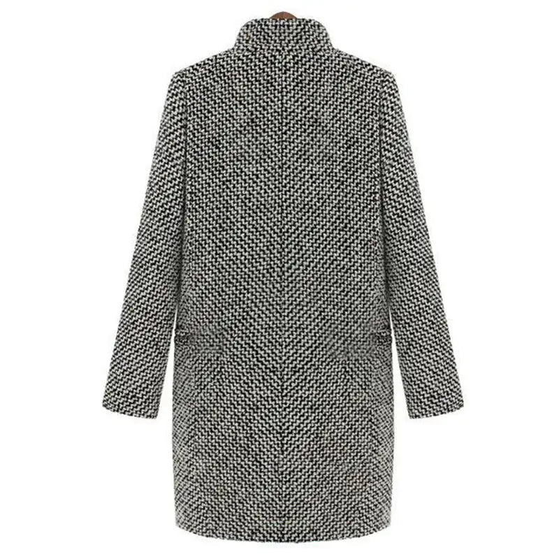 Langer Tweed-Mantel für Damen – Produktansicht 4