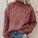 Bequemer Rollkragenpullover aus dickem Strick – Produktansicht 3