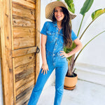 Katharina | Lässiger Denim-Jumpsuit mit Knopfleiste