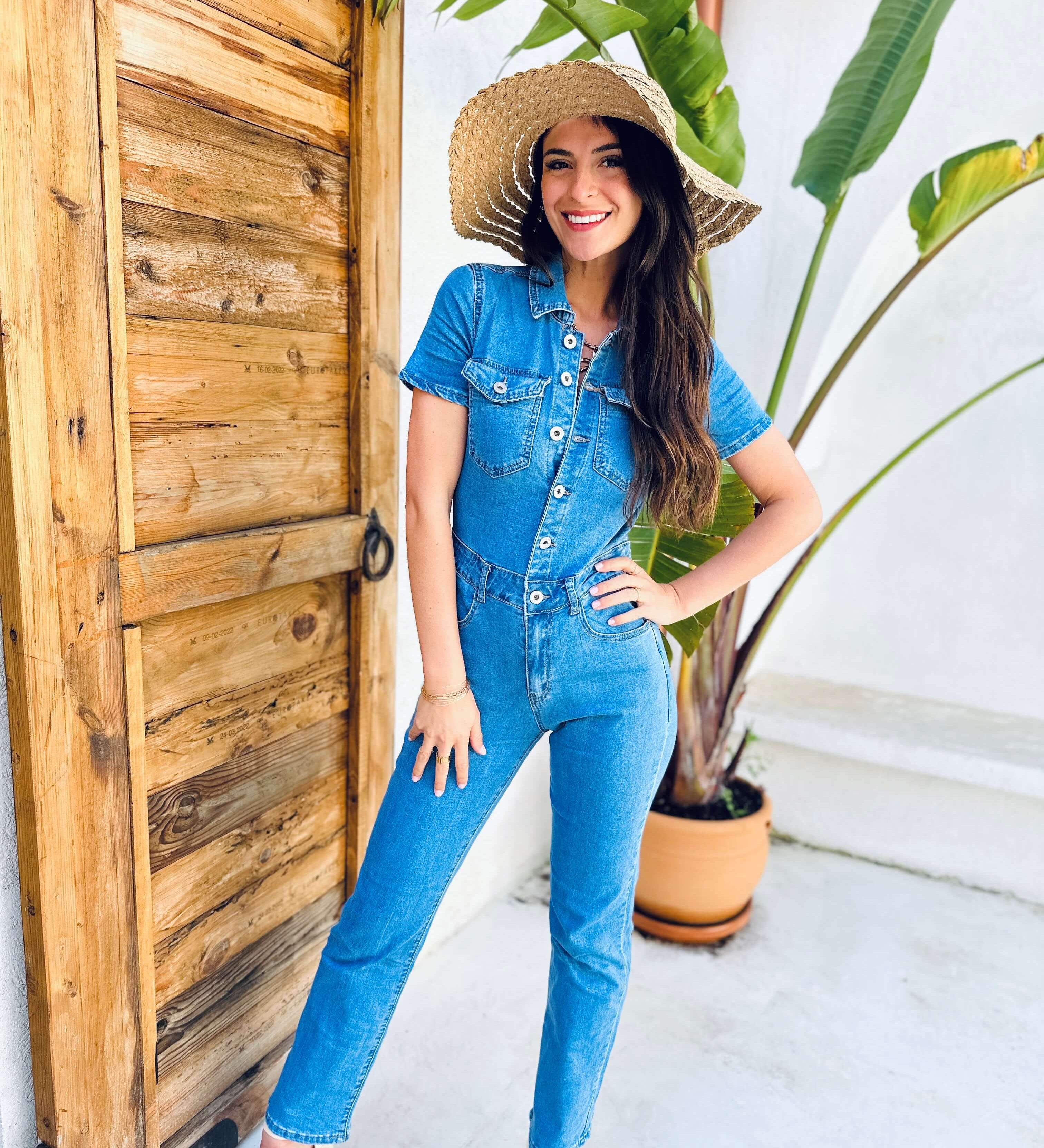 Katharina | Lässiger Denim-Jumpsuit mit Knopfleiste