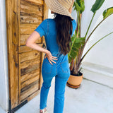 Lässiger Denim-Jumpsuit mit Knopfleiste – Produktansicht 3