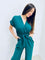 Milena | Fließender Jumpsuit mit Wickelausschnitt