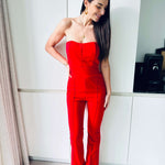 Annika | Eleganter trägerloser Jumpsuit mit ausgestelltem Bein
