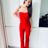 Annika | Eleganter trägerloser Jumpsuit mit ausgestelltem Bein