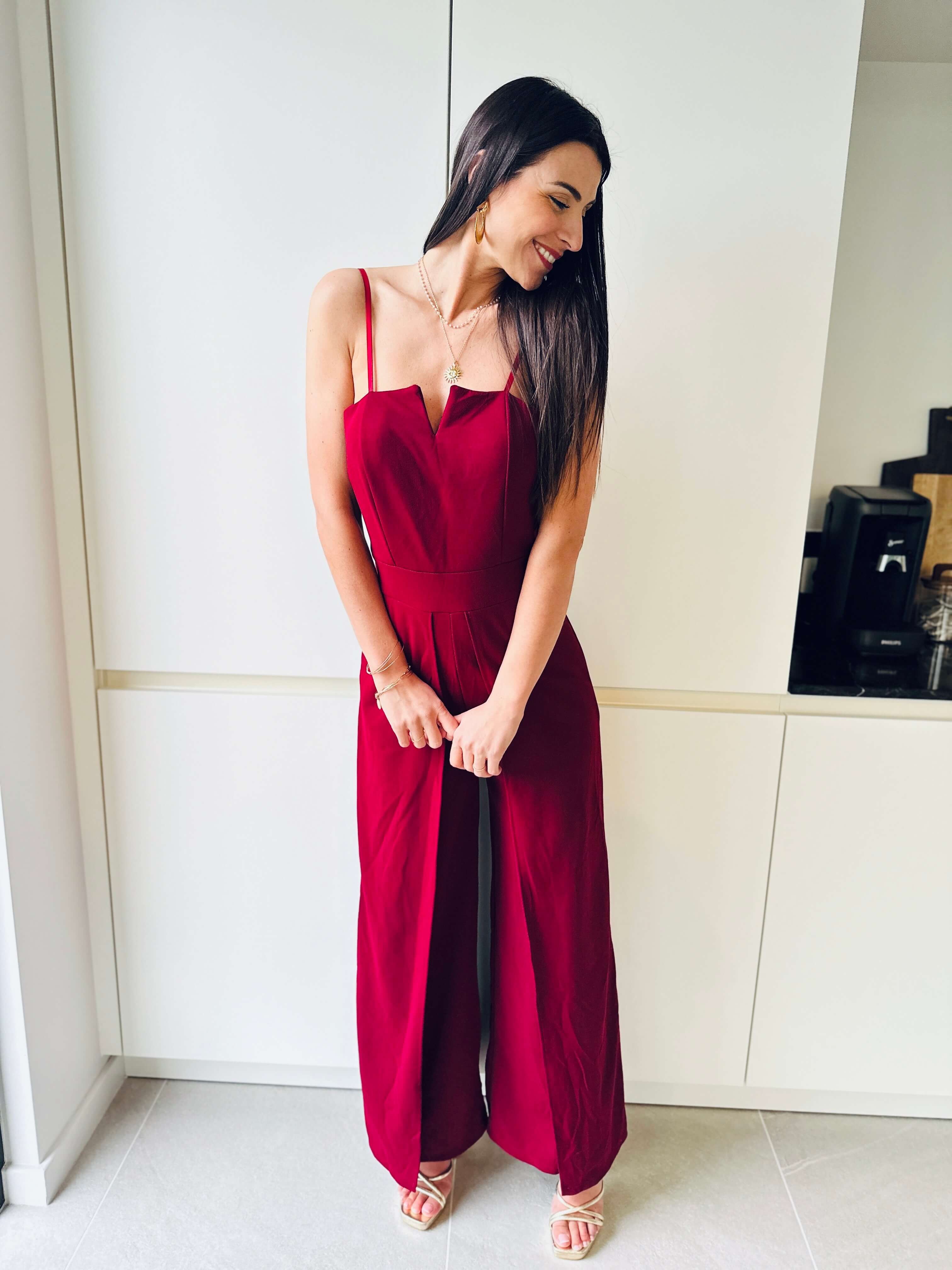 Ava | Eleganter Jumpsuit mit schmalen Trägern und weitem Bein