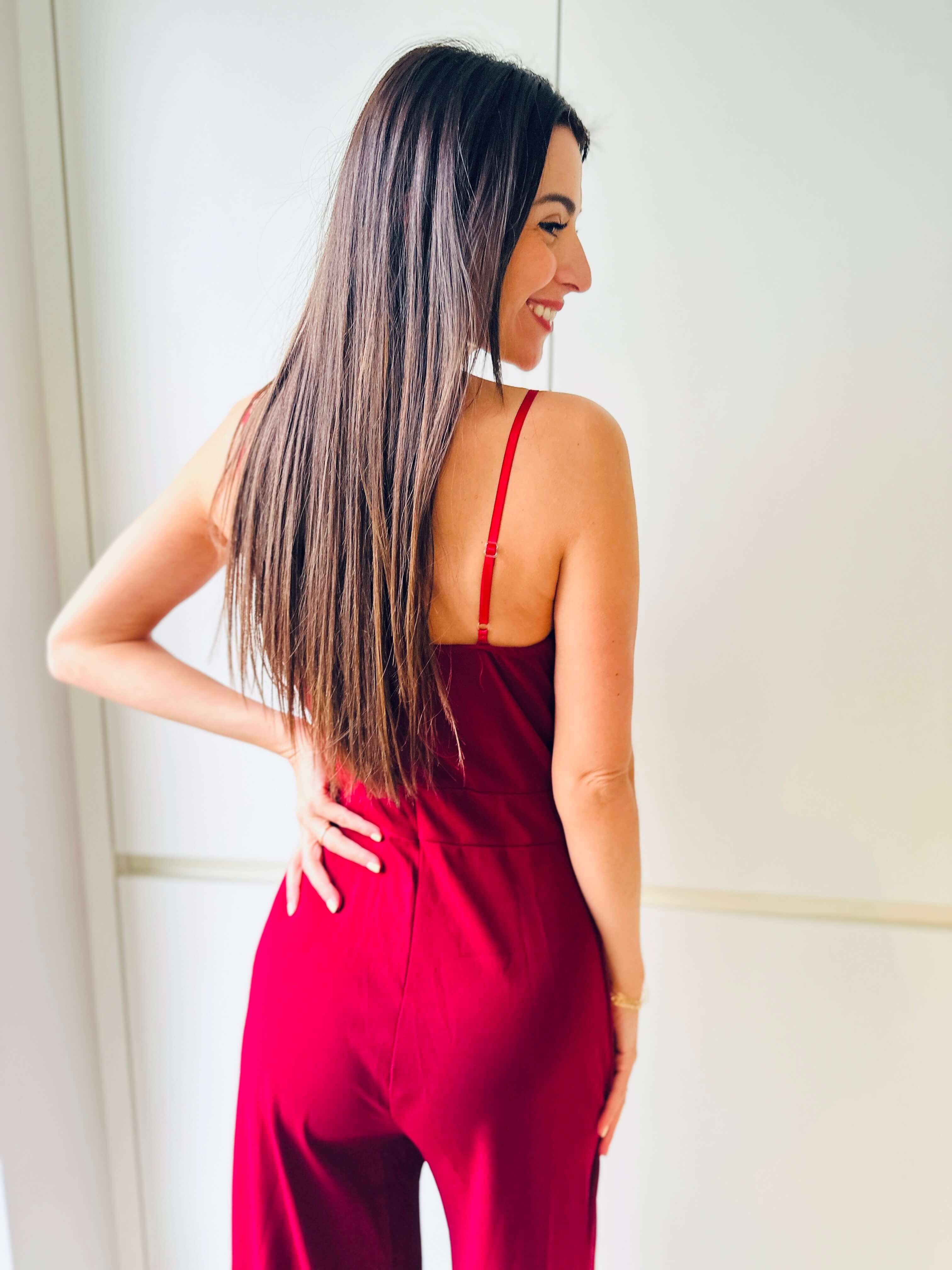 Ava | Eleganter Jumpsuit mit schmalen Trägern und weitem Bein