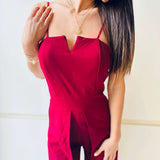 Ava | Eleganter Jumpsuit mit schmalen Trägern und weitem Bein