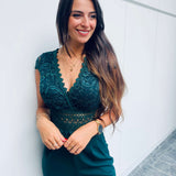 Cecile | Eleganter Spitzen-Jumpsuit mit kurzen Ärmeln