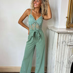Eleganter Spitzen-Jumpsuit mit weitem Bein – Produktansicht 4