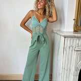 Eleganter Spitzen-Jumpsuit mit weitem Bein – Produktansicht 4