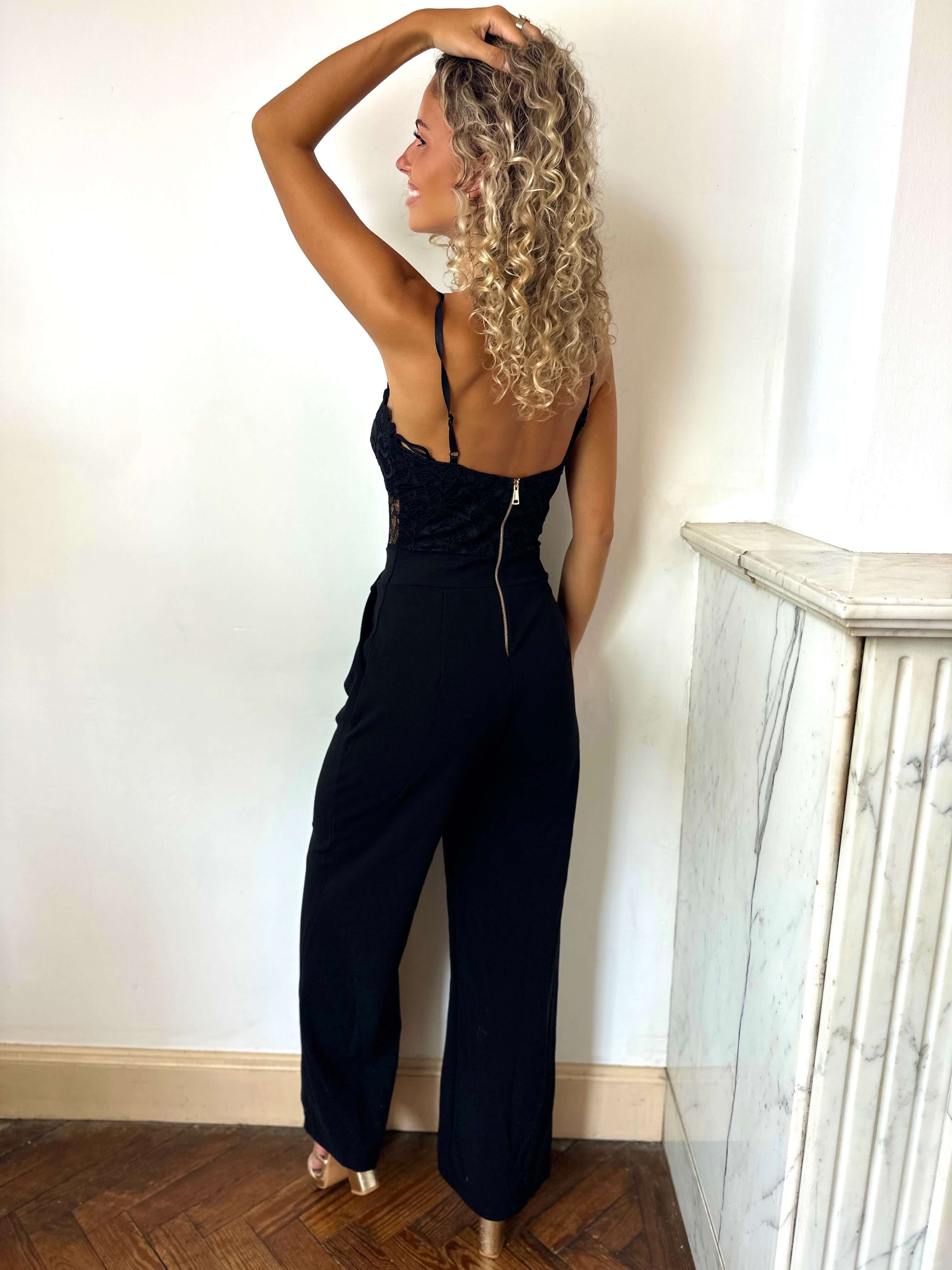 Eleganter Spitzen-Jumpsuit mit weitem Bein – Produktansicht 15