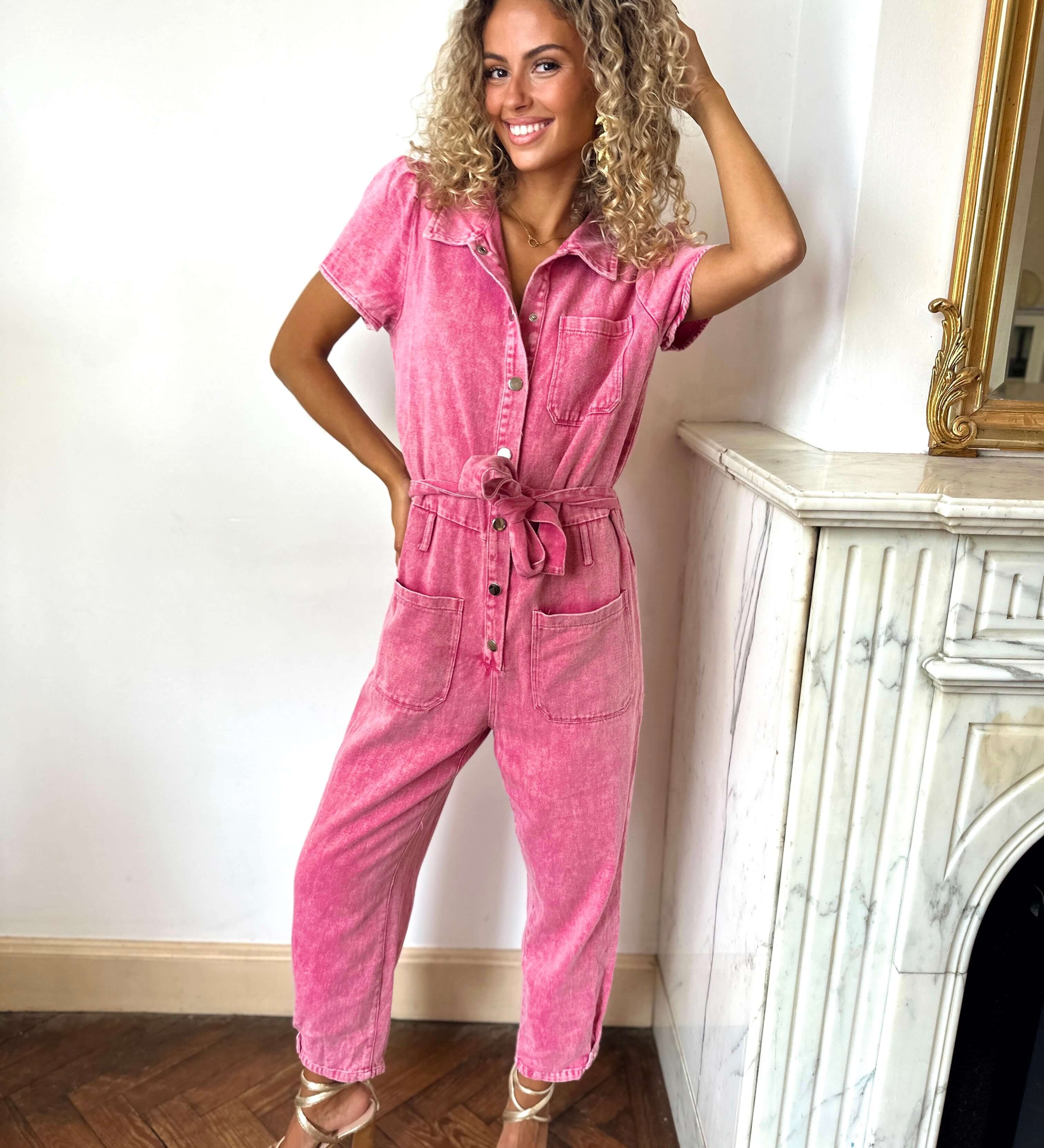 Rosalie | Lässiger Utility-Jumpsuit mit Bindegürtel